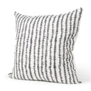 Jenna Cream w Black Print Linen Square Decorative Pillow Cover - Default Title