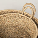 Ayanna Set of 2 Deep Nesting Seagrass Baskets w Handles - Default Title
