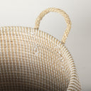 Kairi Set of 2 Seagrass Floor Baskets w Lids and Handles - Default Title