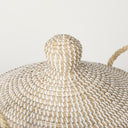 Kairi Set of 2 Seagrass Floor Baskets w Lids and Handles - Default Title