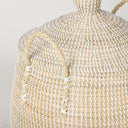 Kairi Set of 2 Seagrass Floor Baskets w Lids and Handles - Default Title