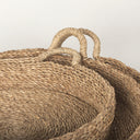 Ulana Set of 3 Round Nesting Seagrass Trays w Loop Handles - Default Title