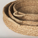 Ulana Set of 3 Round Nesting Seagrass Trays w Loop Handles - Default Title