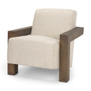 Sovereign Oatmeal Fabric Upholstered w Solid Wood Frame Accent Chair - Default Title
