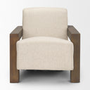 Sovereign Oatmeal Fabric Upholstered w Solid Wood Frame Accent Chair - Default Title