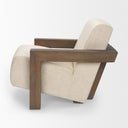 Sovereign Oatmeal Fabric Upholstered w Solid Wood Frame Accent Chair - Default Title