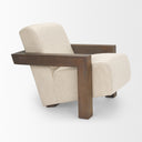 Sovereign Oatmeal Fabric Upholstered w Solid Wood Frame Accent Chair - Default Title