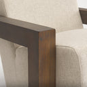 Sovereign Oatmeal Fabric Upholstered w Solid Wood Frame Accent Chair - Default Title