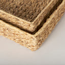 Hona Set of 2 Large Recatangular Nesting Water Hyacinth Trays - Default Title