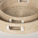 Kalama Set of 2 Large Round Seagrass Trays w Handles - Default Title