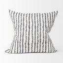 Jenna Cream w Black Print Linen Square Decorative Pillow Cover - Default Title