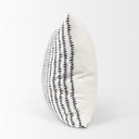 Jenna Cream w Black Print Linen Square Decorative Pillow Cover - Default Title