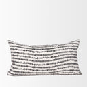 Jenna Cream w Black Print Linen Lumbar Decorative Pillow Cover - Default Title