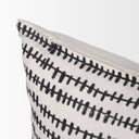 Jenna Cream w Black Print Linen Lumbar Decorative Pillow Cover - Default Title