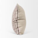 Jenna Beige w Merlot Print Linen Square Decorative Pillow Cover - Default Title