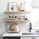 Carver Set of 2 Rectangular White Washed Wood Trays - Default Title