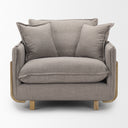 Roy II Flint Gray Upholstered and Brown Wood Frame Arm Chair - Default Title