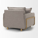 Roy II Flint Gray Upholstered and Brown Wood Frame Arm Chair - Default Title