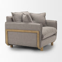 Roy II Flint Gray Upholstered and Brown Wood Frame Arm Chair - Default Title
