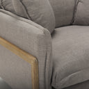 Roy II Flint Gray Upholstered and Brown Wood Frame Arm Chair - Default Title