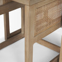 Grier Set of 2 Light Brown Solid Wood w Cane Nesting Accent Tables - Default Title