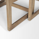 Grier Set of 2 Light Brown Solid Wood w Cane Nesting Accent Tables - Default Title