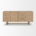 Grier 72 Light Brown Solid Wood W Cane Sideboard - Default Title