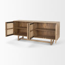 Grier 72 Light Brown Solid Wood W Cane Sideboard - Default Title