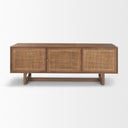 Grier 65 Medium Brown Wood W Cane Media Console - Default Title