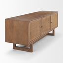 Grier 65 Medium Brown Wood W Cane Media Console - Default Title