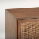 Grier 65 Medium Brown Wood W Cane Media Console - Default Title