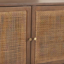 Grier 65 Medium Brown Wood W Cane Media Console - Default Title