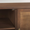 Grier 65 Medium Brown Wood W Cane Media Console - Default Title