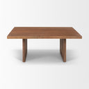 Grier 42 Square Medium Brown Solid Wood w Cane Coffee Table - Default Title