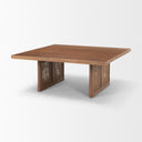 Grier 42 Square Medium Brown Solid Wood w Cane Coffee Table - Default Title