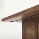 Grier 42 Square Medium Brown Solid Wood w Cane Coffee Table - Default Title