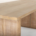 Grier 84 Light Brown Wood w Cane Dining Table - Default Title
