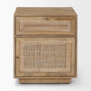 Grier Light Brown Wood w Cane End Table - Default Title