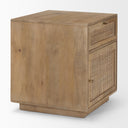 Grier Light Brown Wood w Cane End Table - Default Title