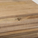Grier Light Brown Wood w Cane End Table - Default Title
