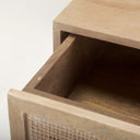 Grier Light Brown Wood w Cane End Table - Default Title