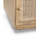 Grier Light Brown Wood w Cane End Table - Default Title