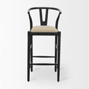 Trixie Black Wood Frame w Dark Taupe Fabric Seat Bar Stool - Default Title