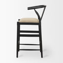 Trixie Black Wood Frame w Dark Taupe Fabric Seat Bar Stool - Default Title