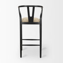Trixie Black Wood Frame w Dark Taupe Fabric Seat Bar Stool - Default Title