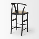 Trixie Black Wood Frame w Dark Taupe Fabric Seat Bar Stool - Default Title