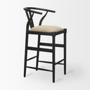 Trixie Black Wood Frame w Dark Taupe Fabric Seat Bar Stool - Default Title