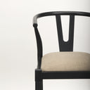 Trixie Black Wood Frame w Dark Taupe Fabric Seat Bar Stool - Default Title