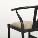 Trixie Black Wood Frame w Dark Taupe Fabric Seat Bar Stool - Default Title