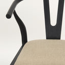 Trixie Black Wood Frame w Dark Taupe Fabric Seat Bar Stool - Default Title